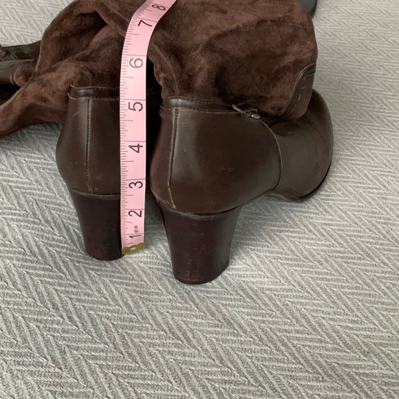 Talbots Suede Drk Brown Leather Heel Boots Size 7.5B. - Picture 11 of 16